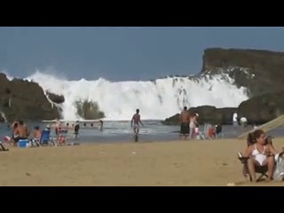 rocks protect the beach from giant waves