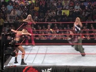 stacy keibler and mighty molly vs. torrie wilson and lita (trish stratus referees) small tits big ass milf mature big tits